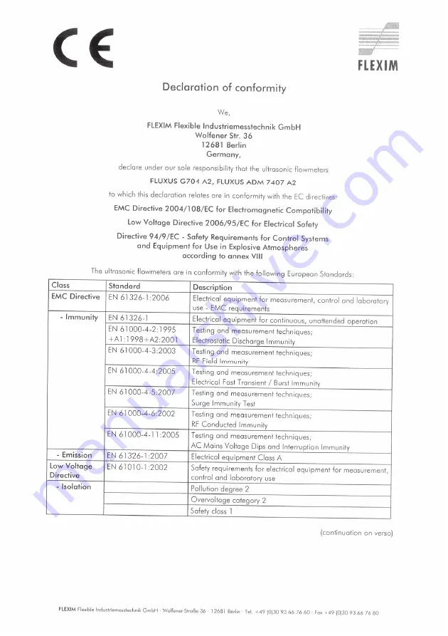 Flexim FLUXUS G704 User Manual Download Page 237