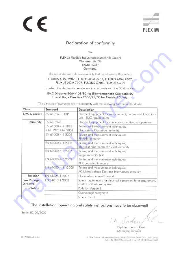 Flexim FLUXUS G704 User Manual Download Page 239