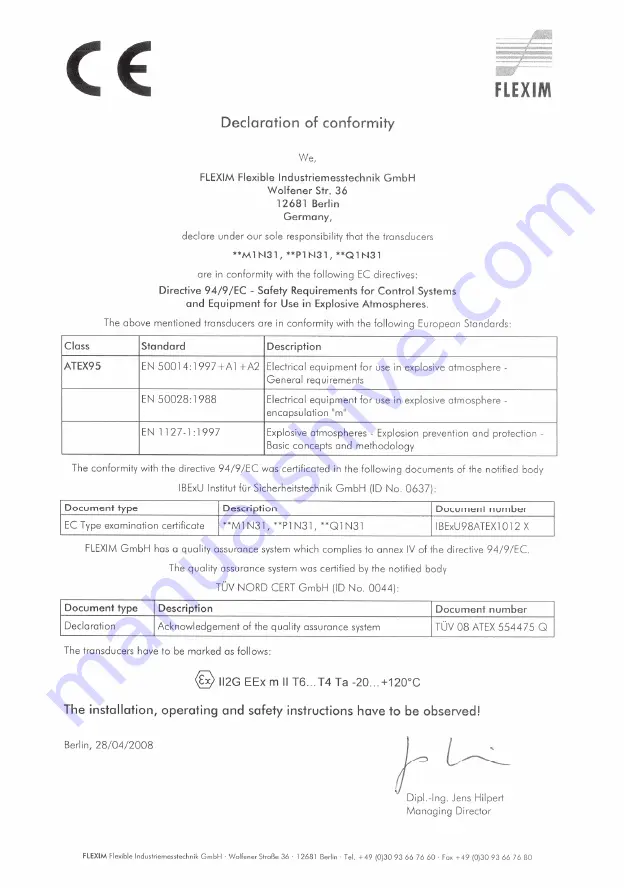 Flexim FLUXUS G704 User Manual Download Page 244