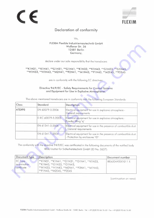 Flexim FLUXUS G704 User Manual Download Page 245