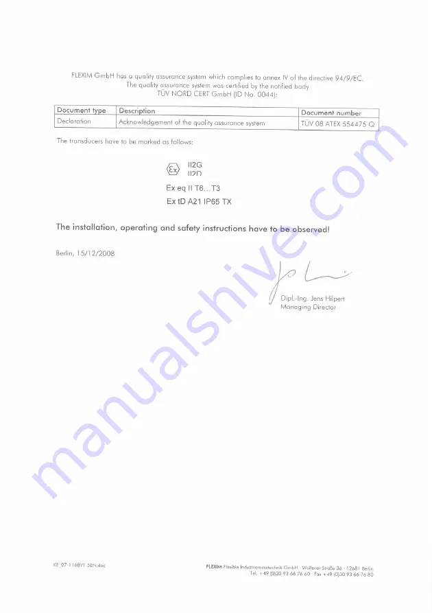 Flexim FLUXUS G704 User Manual Download Page 248