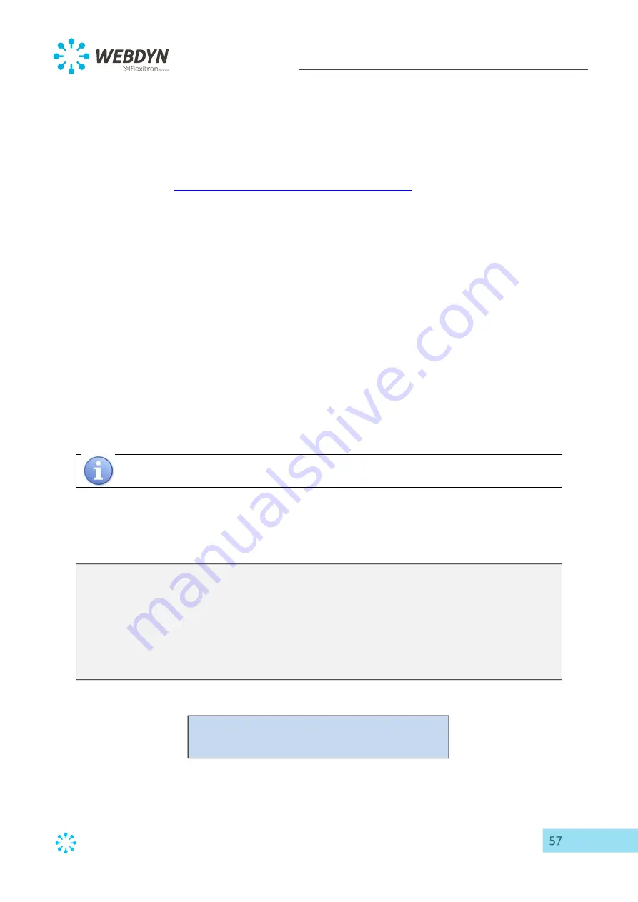 Flexitron Webdyn WebdynEasy LoRaWAN User Manual Download Page 57