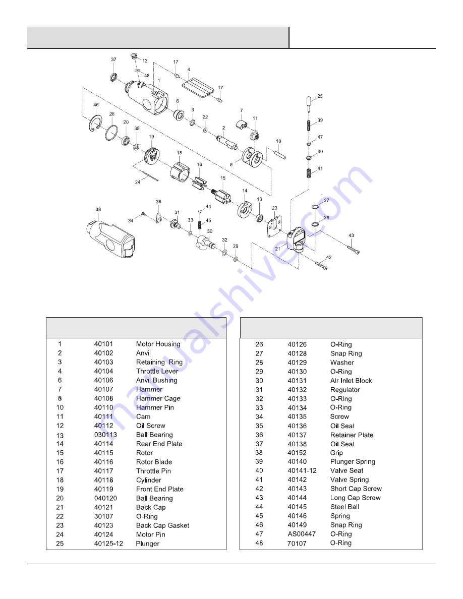 Florida Pneumatic FP-720B General Safety Information & Replacement Parts Download Page 7