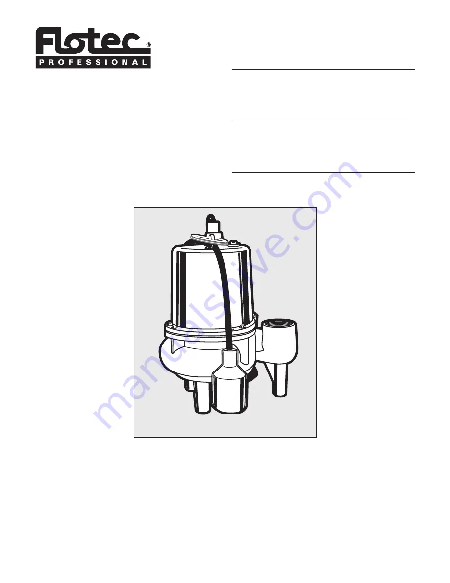 Flotec E75STVT-01 Owner'S Manual Download Page 1