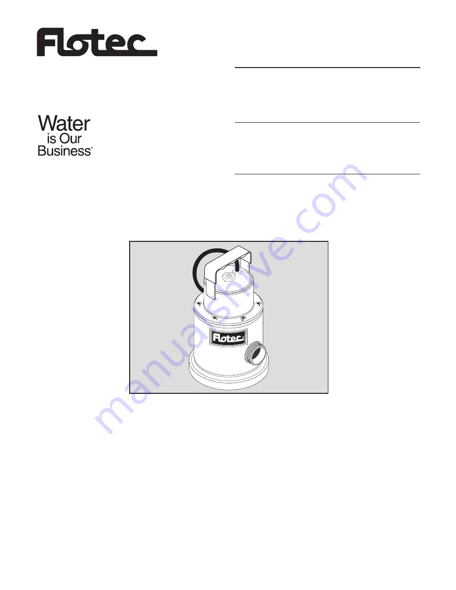 Flotec FPSS1200X Owner'S Manual Download Page 1