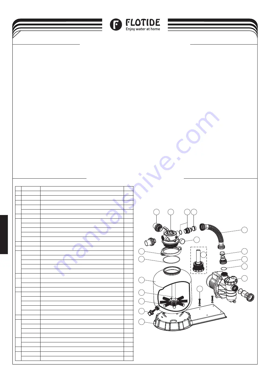 FLOTIDE 0892590 Installation & Operating Instruction Download Page 10