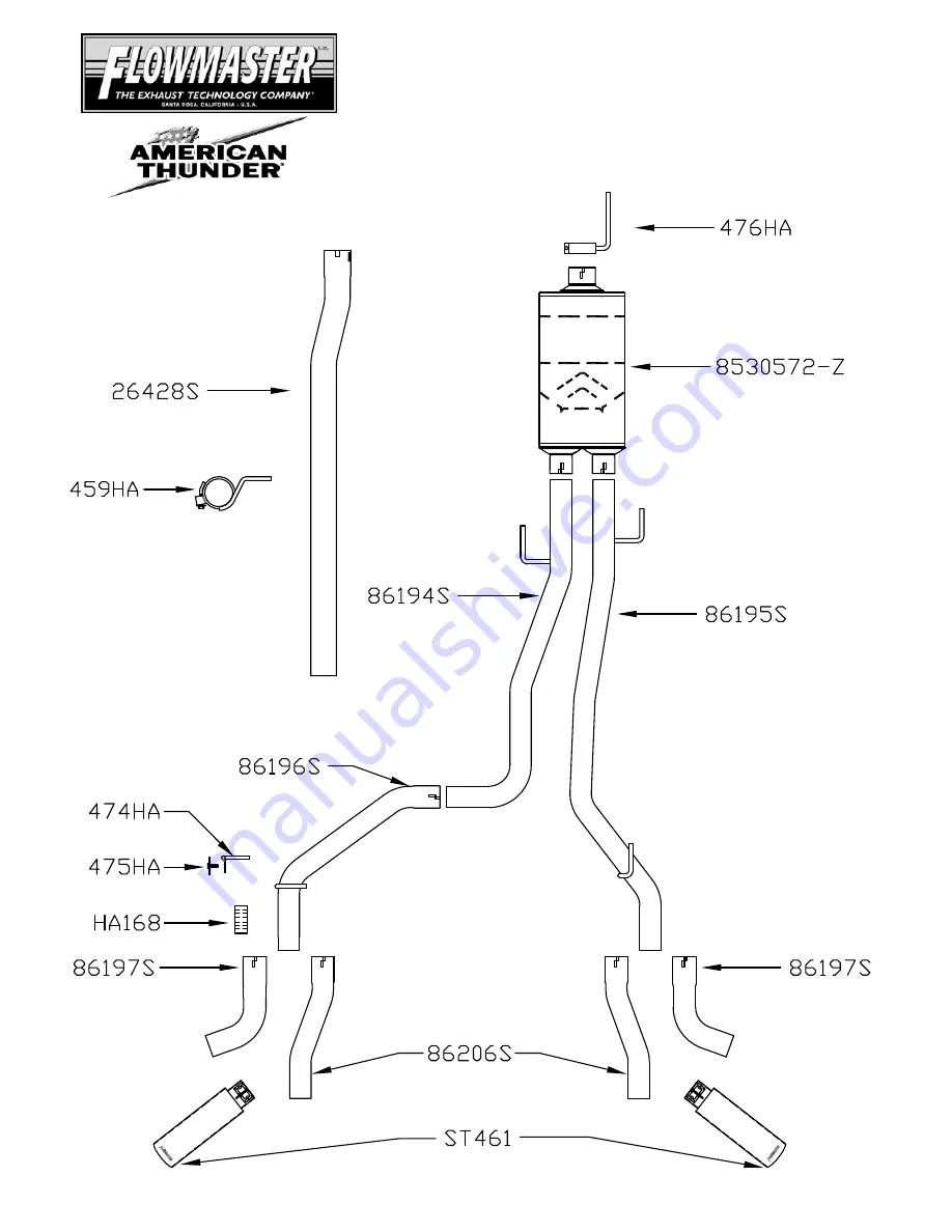 Flowmaster AMERICAN THUNDER 817699 Скачать руководство пользователя страница 4