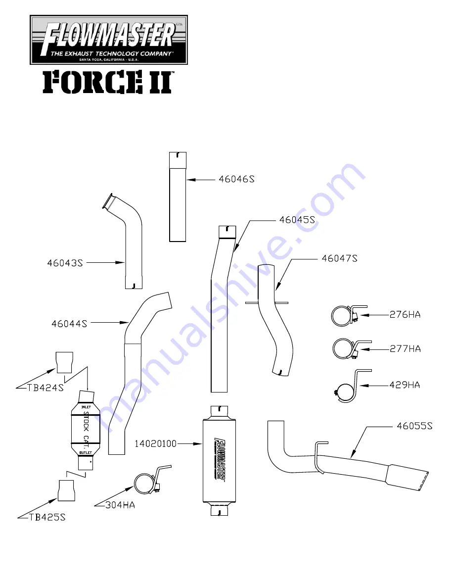 Flowmaster FORCE II 817546 Installation Manual Download Page 4