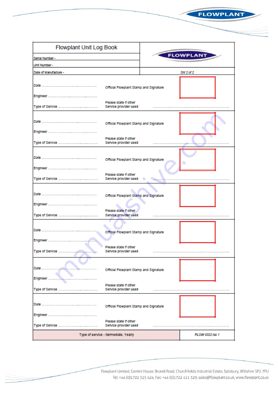 Flowplant 003301 Operation & Maintenance Manual Download Page 64