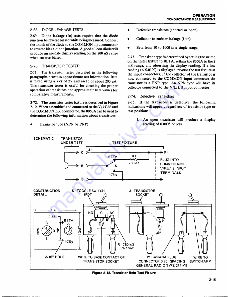 Fluke 8050A Instruction Manual Download Page 28