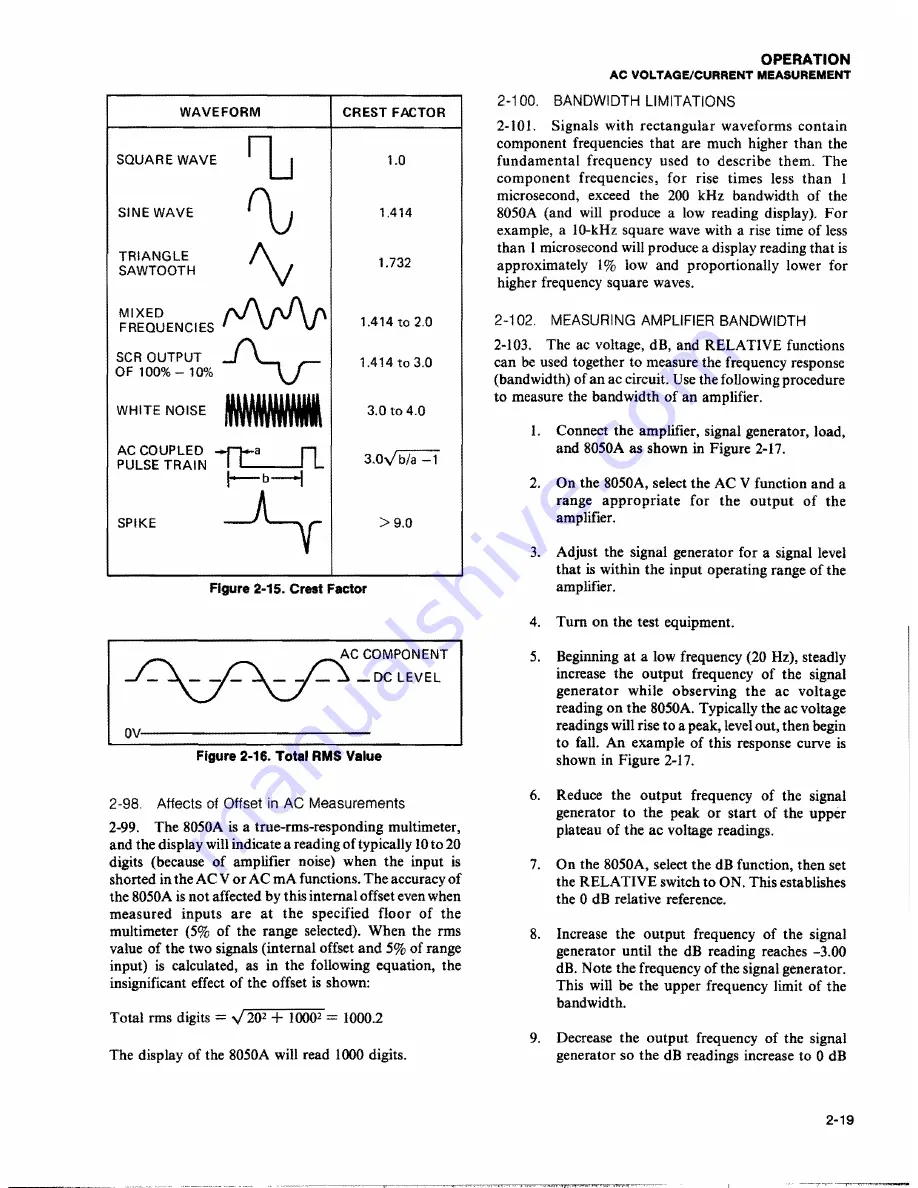 Fluke 8050A Instruction Manual Download Page 32