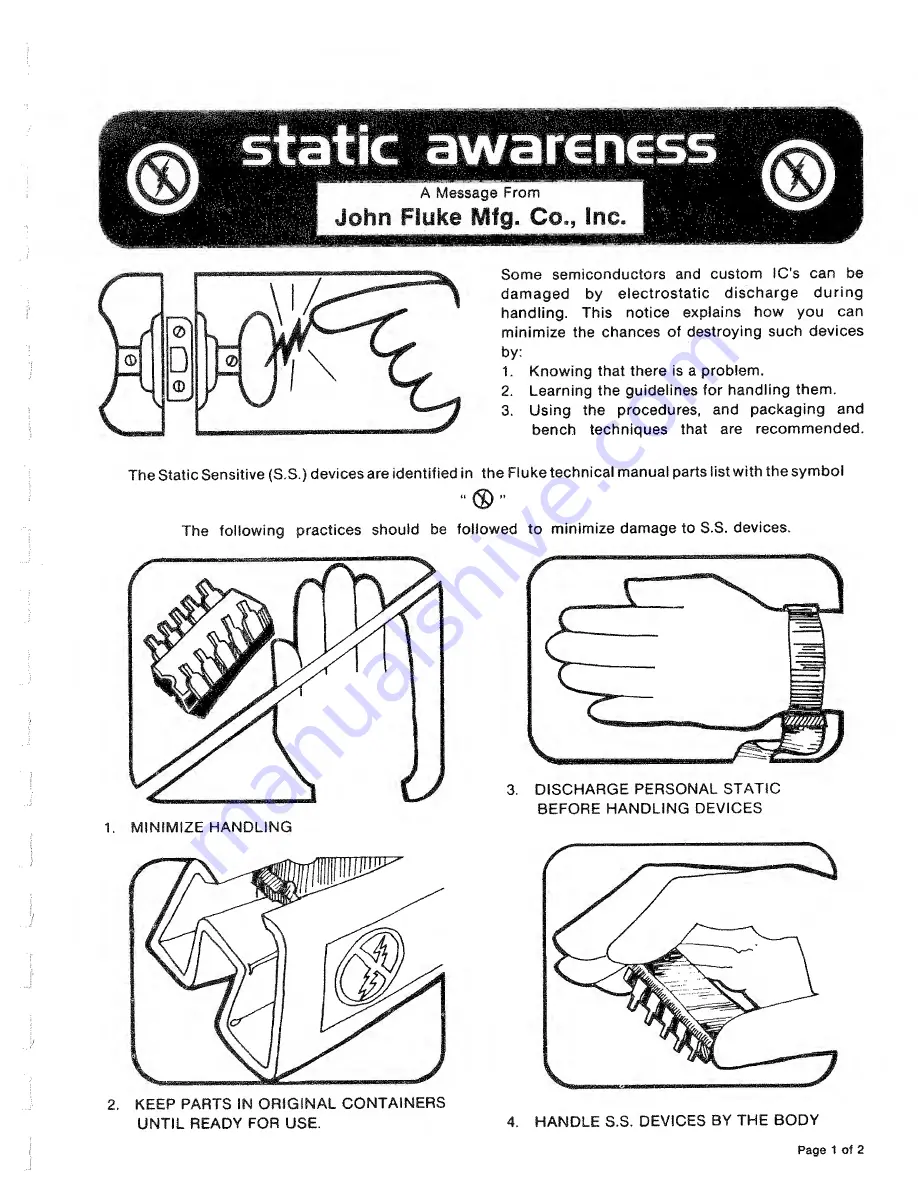 Fluke 845A Instruction Manual Download Page 7