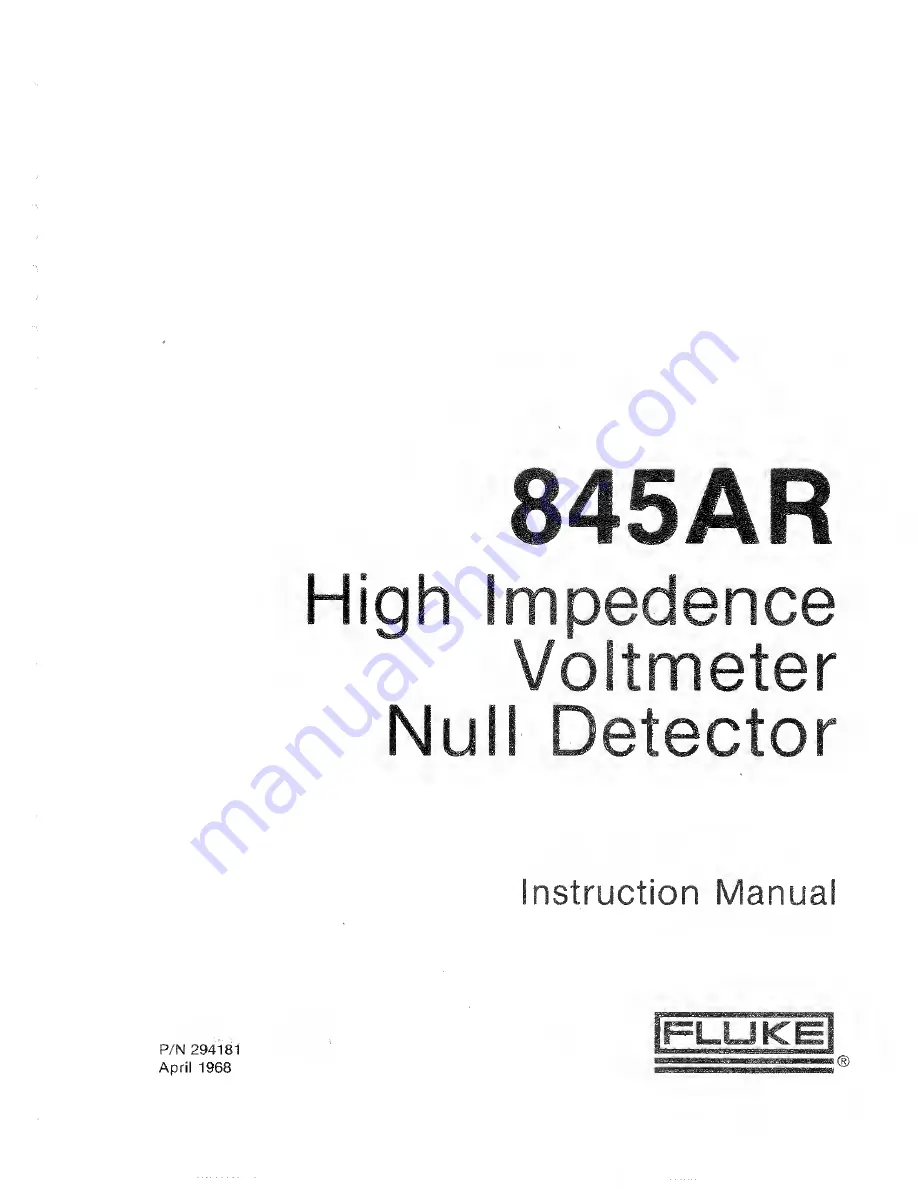 Fluke 845AR Instruction Manual Download Page 1