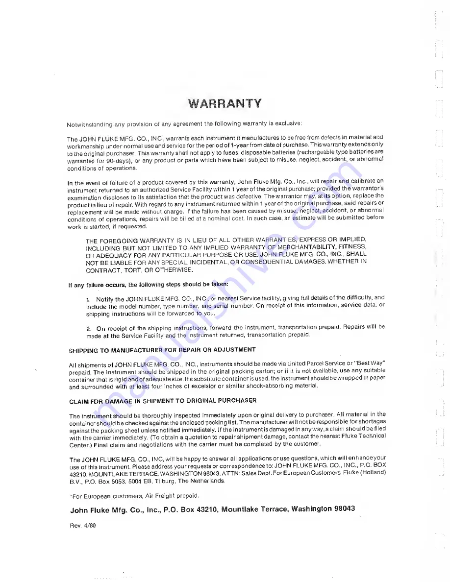 Fluke 845AR Instruction Manual Download Page 2