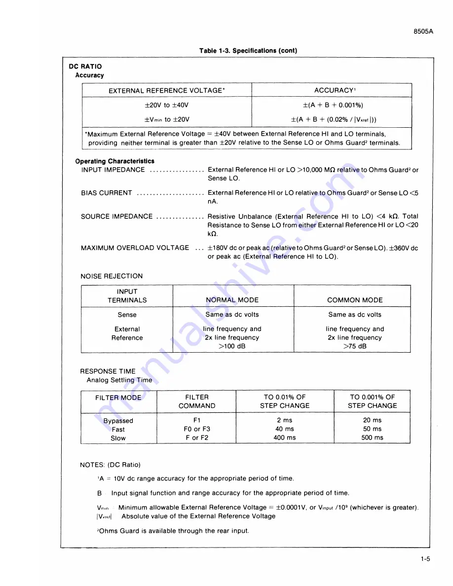 Fluke 8505A Instruction Manual Download Page 17