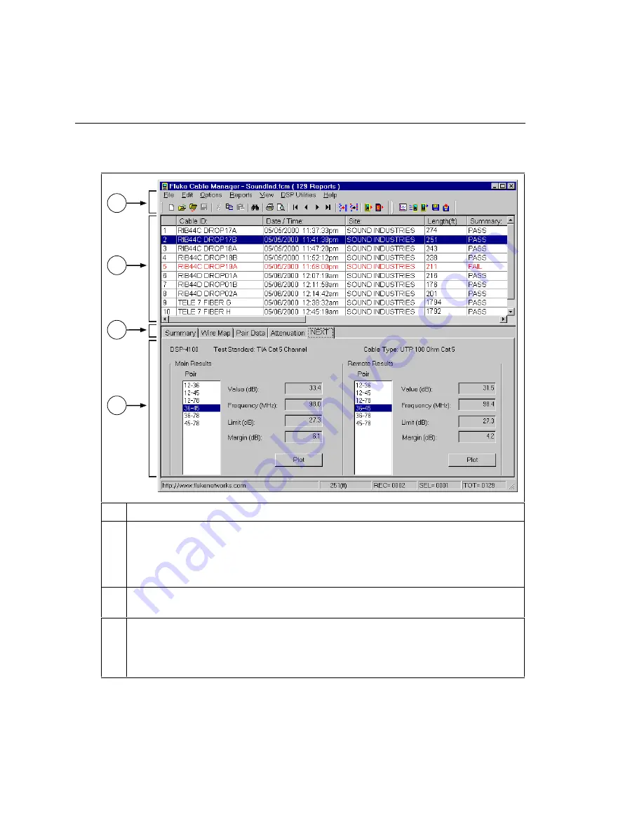 Fluke CableAnalyzer DSP-4000 Series Скачать руководство пользователя страница 198