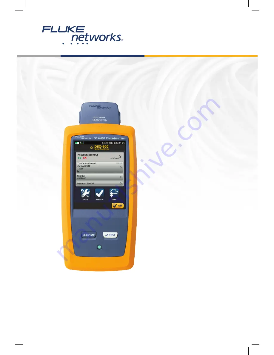 Fluke DSX-600 CableAnalyzer Скачать руководство пользователя страница 1