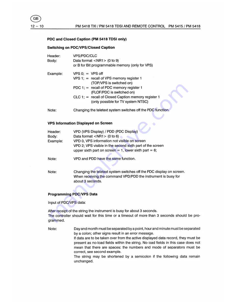 Fluke PM5415 User Manual Download Page 182