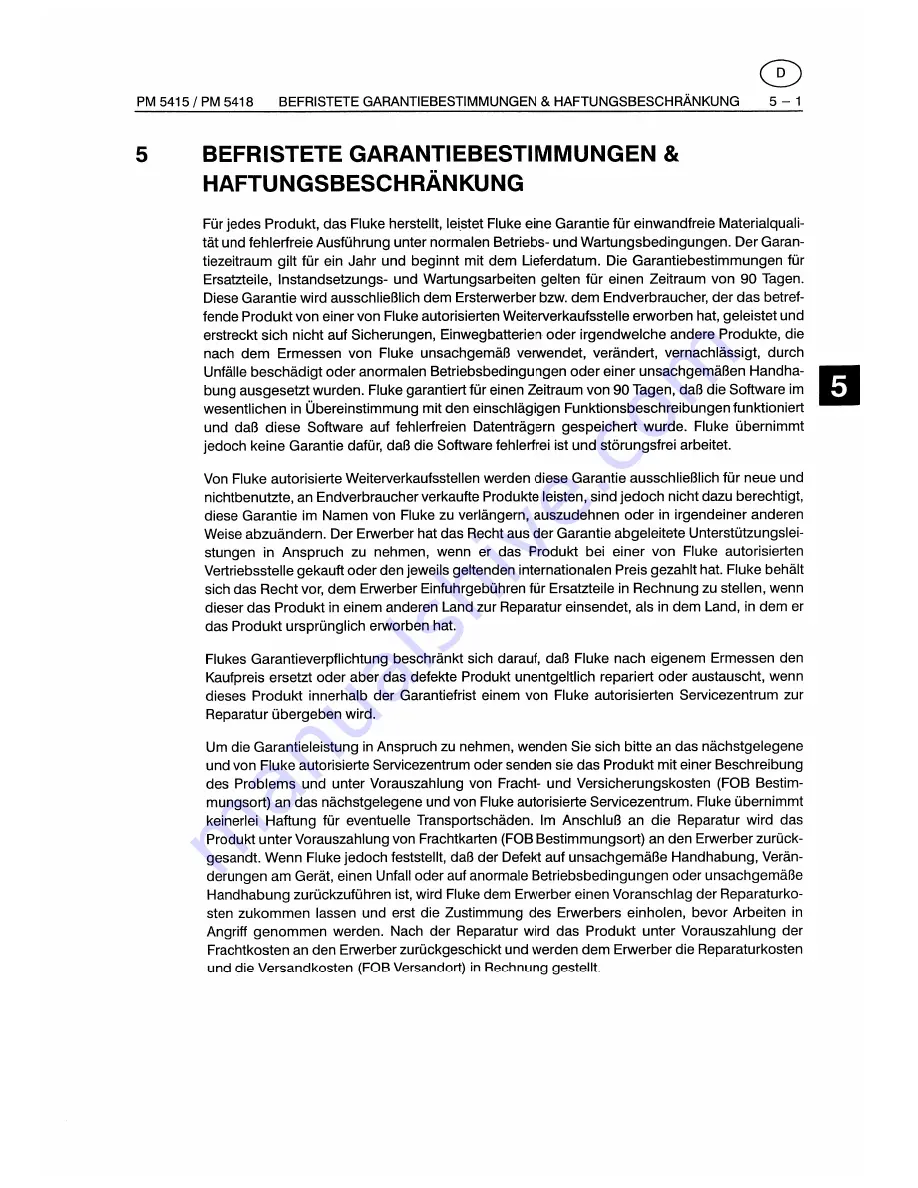 Fluke PM5415 User Manual Download Page 269