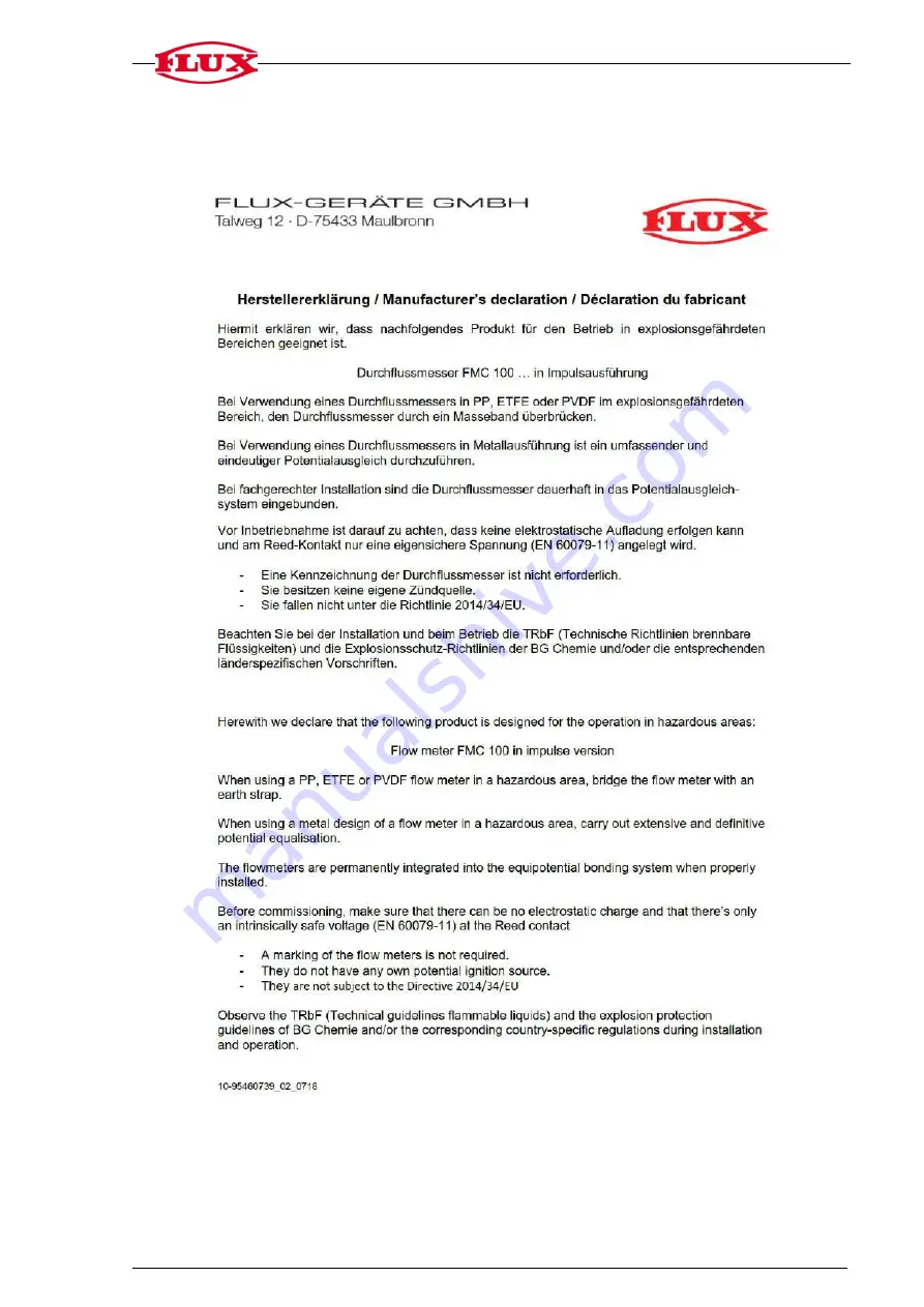 Flux FMC 100 Original Main Operating Instructions Download Page 56