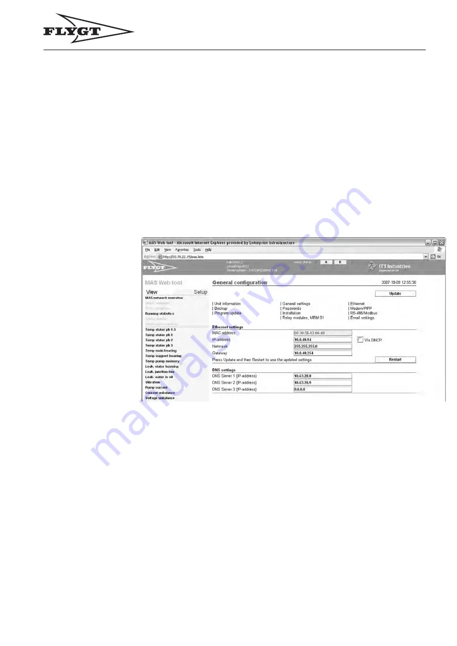 FLYGT MAS 711 Installation And Operation Manual Download Page 47