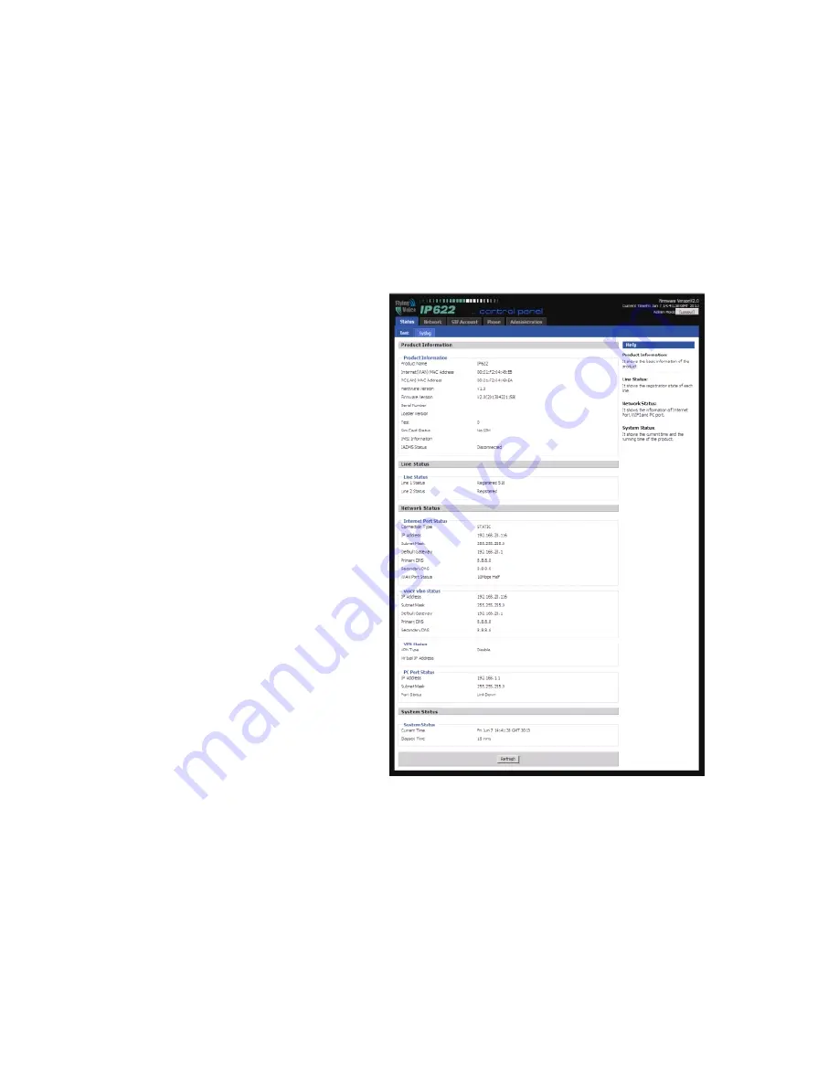 Flying Voice Technology ip622 User Manual Download Page 37