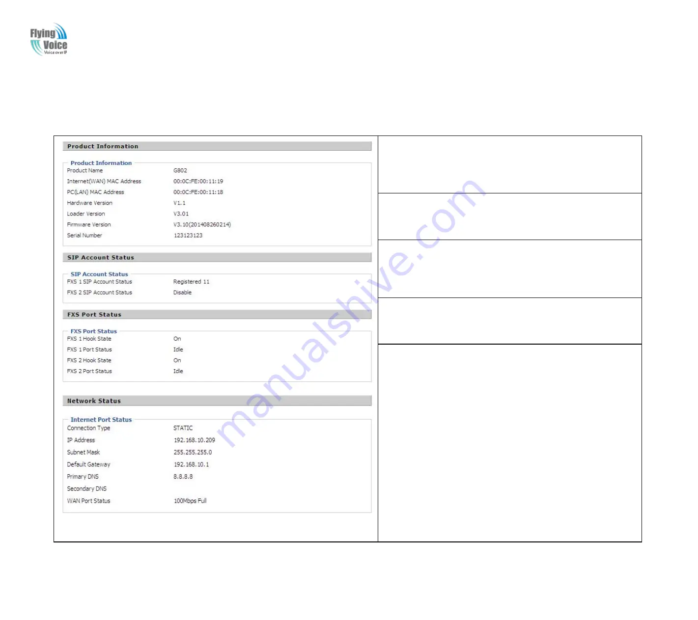 Flying Voice G802 User Manual Download Page 23