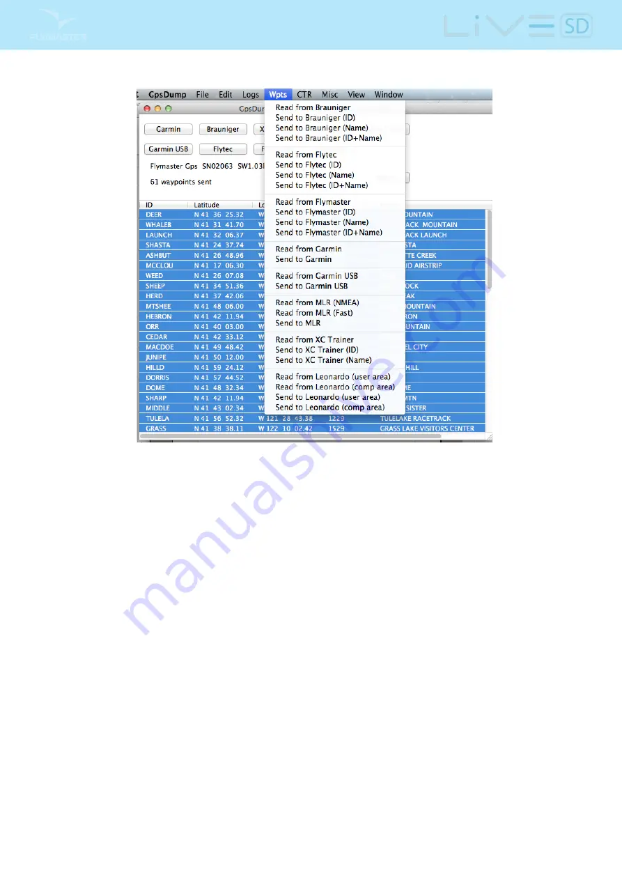 Flymaster LIVE SD User Manual Download Page 73