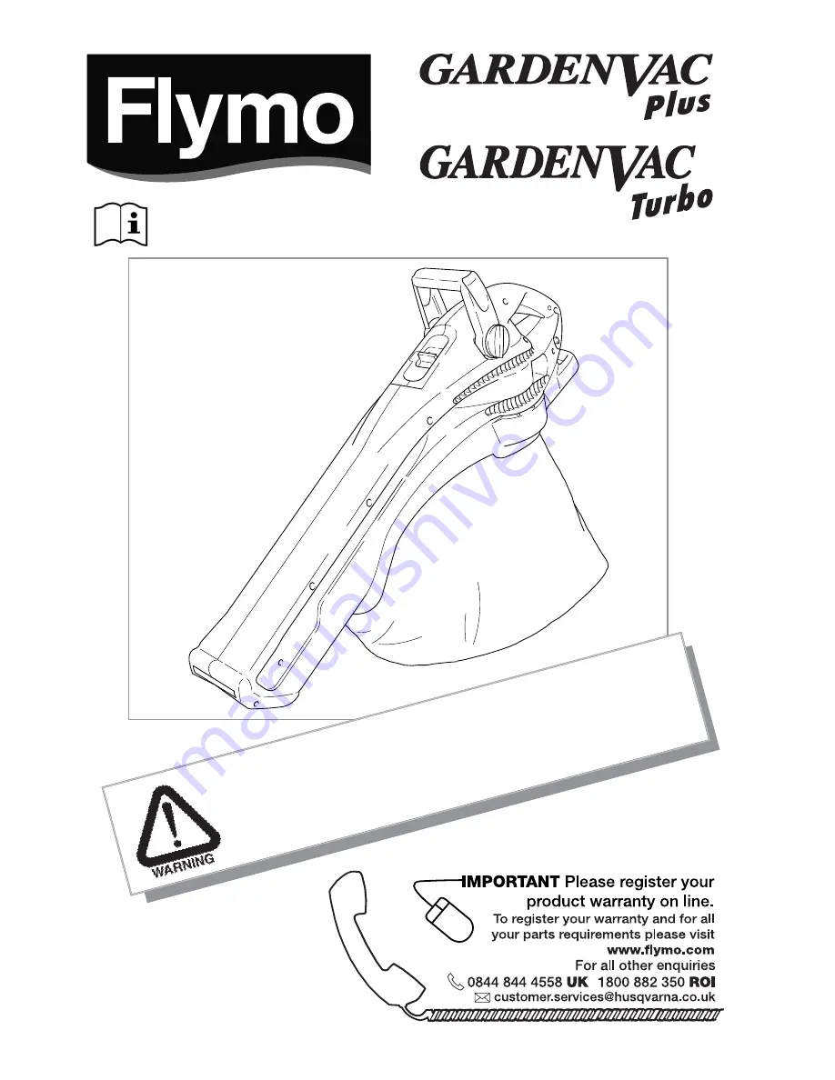 Flymo GARDEN VAC PLUS Скачать руководство пользователя страница 1