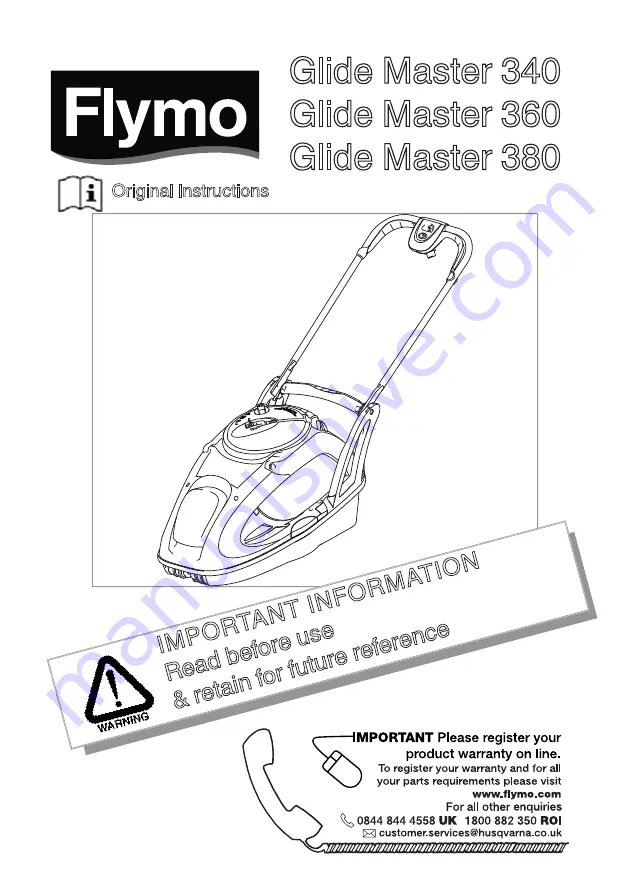 Flymo Glide Master 340 Original Instructions Manual Download Page 1