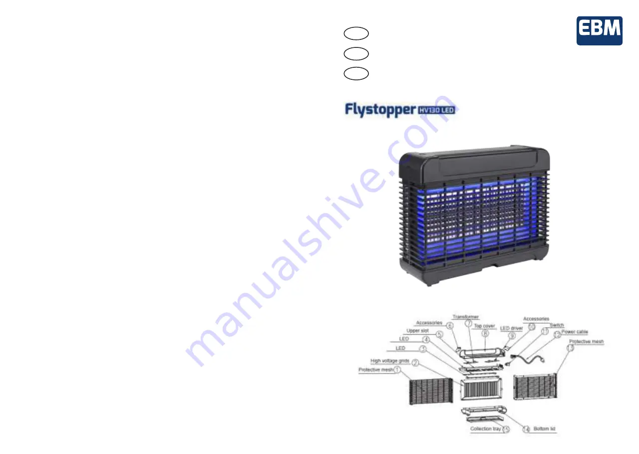 Flystopper HV130 LED Скачать руководство пользователя страница 1