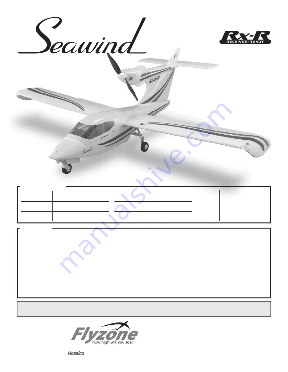 Flyzone Seawind Instruction Manual Download Page 1