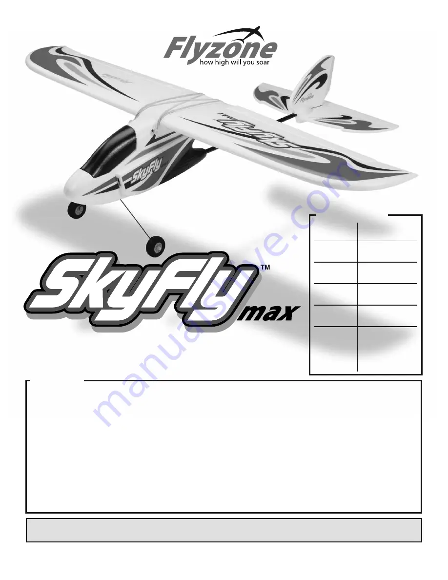 Flyzone SKYFLY Instruction Manual Download Page 1