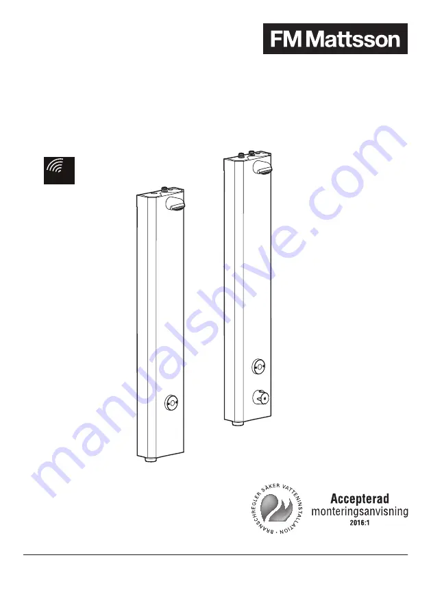 FM Mattsson Tronic Shower Panel UV-LED WMS 9502-0100 Скачать руководство пользователя страница 1