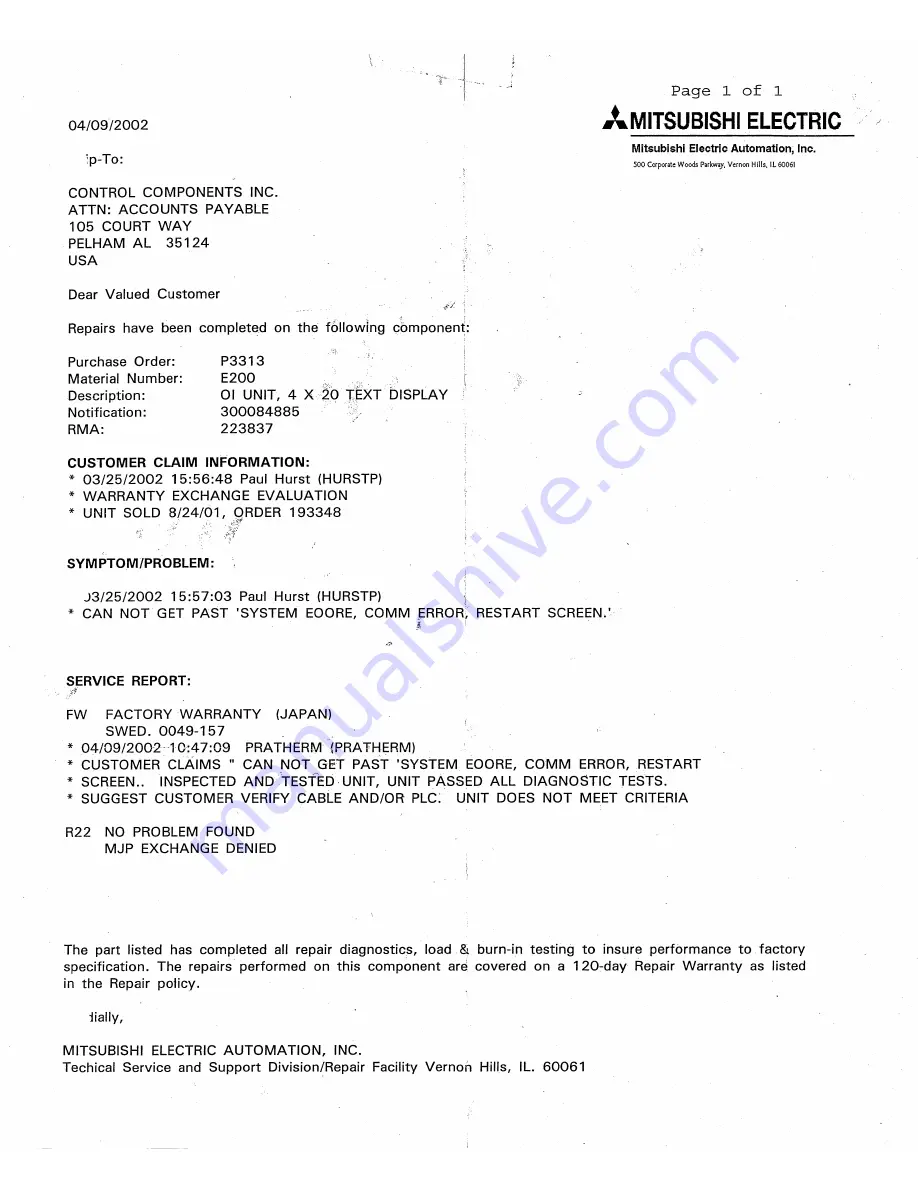 FMI PTW72 Manual Download Page 224