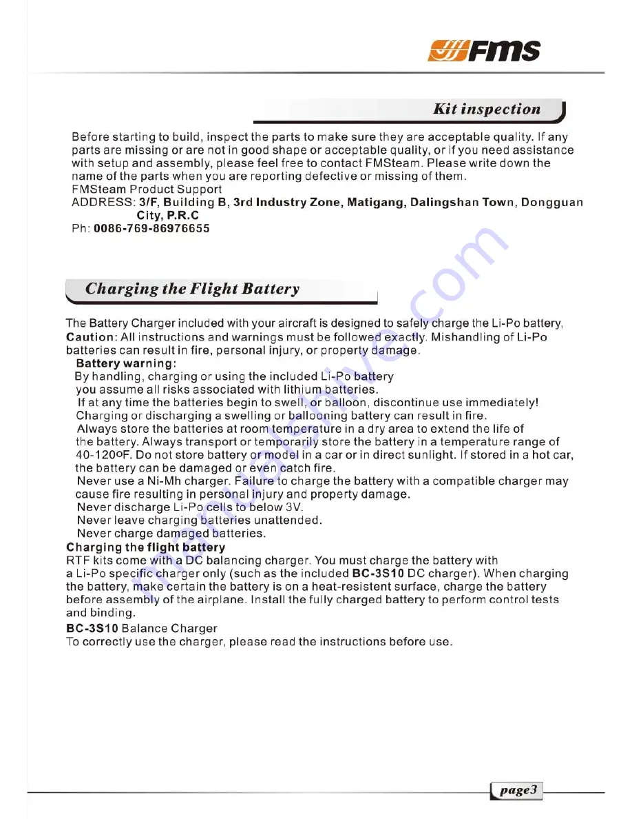 FMS FMM032RRED T28 Trojan Operating Manual Download Page 6