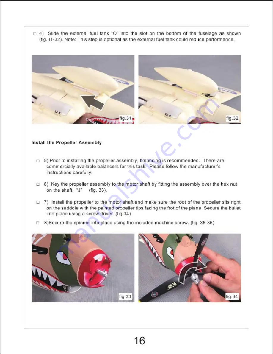 FMS P-40B flying tiger Operating Instructions Manual Download Page 17