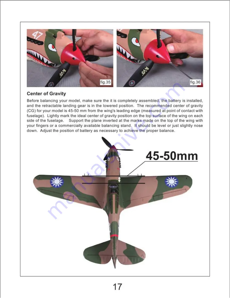 FMS P-40B flying tiger Operating Instructions Manual Download Page 18