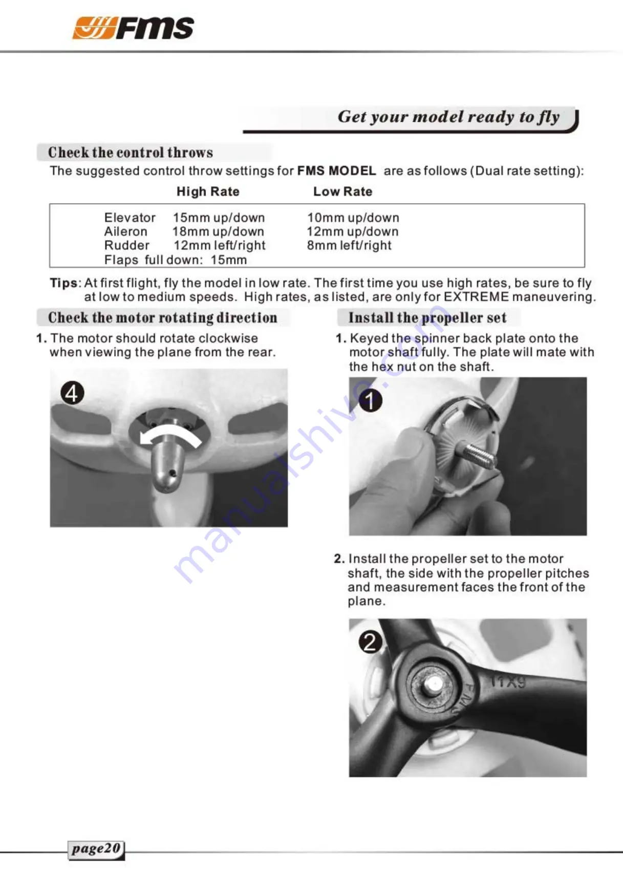 FMS Sky trainer 182 Operating Manual Download Page 23