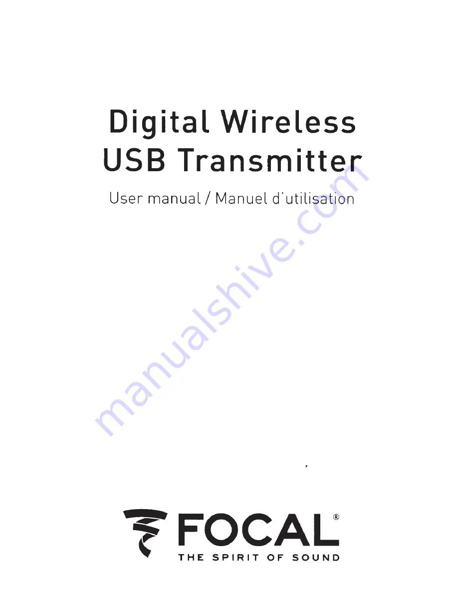 Focal Digital Wireless USB Transmitter User Manual Download Page 1