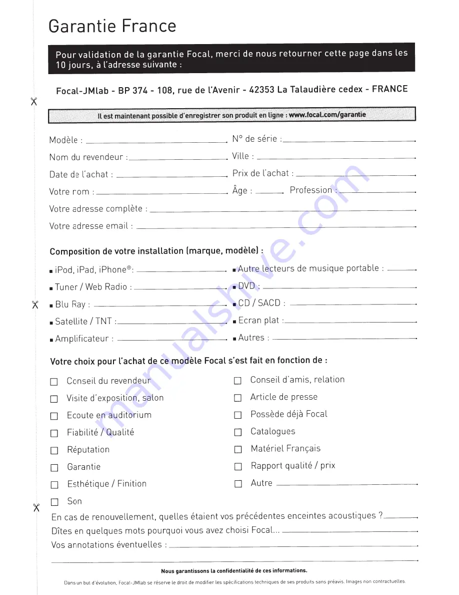 Focal EASYA User Manual Download Page 20