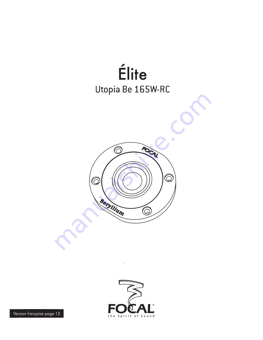 Focal Elite Utopia Be 165W-RC User Manual Download Page 1