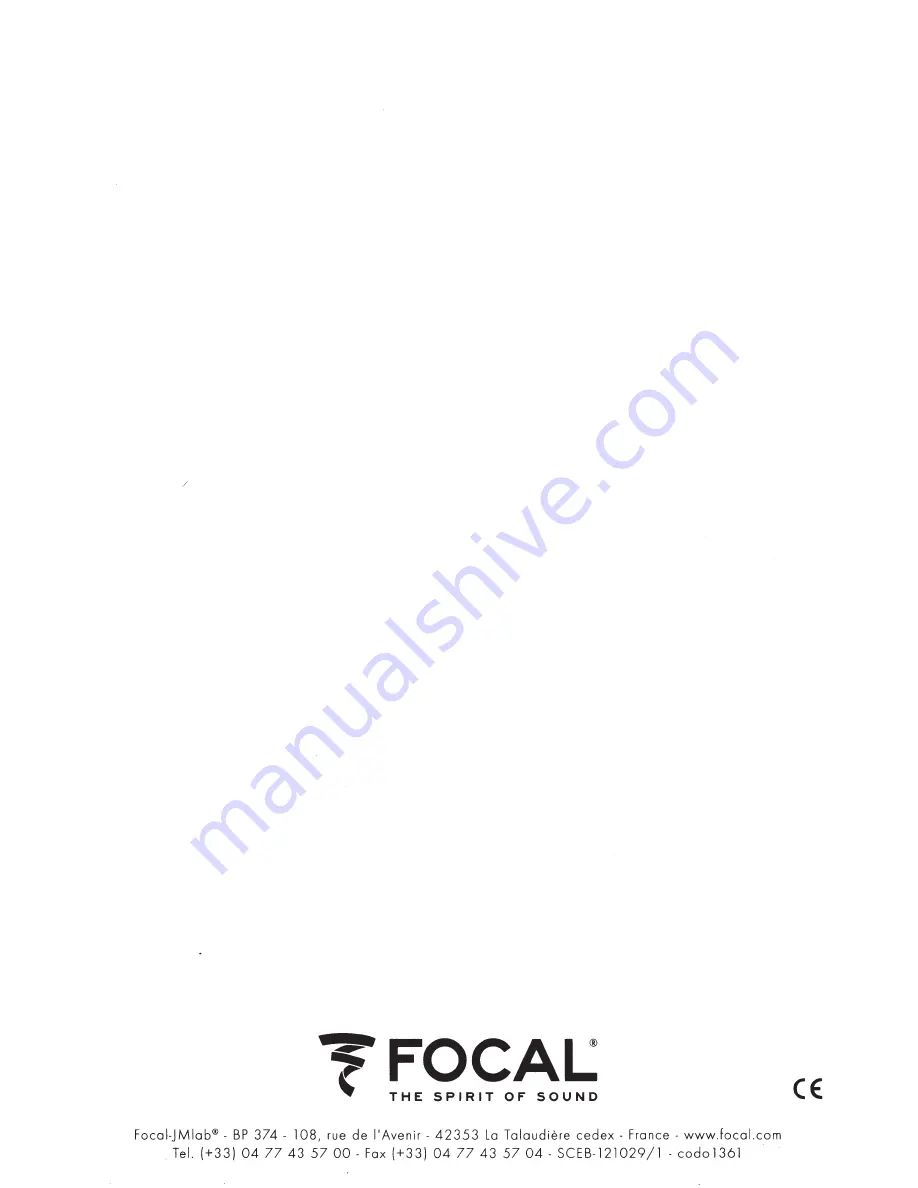 Focal ISC 100 User Manual Download Page 8