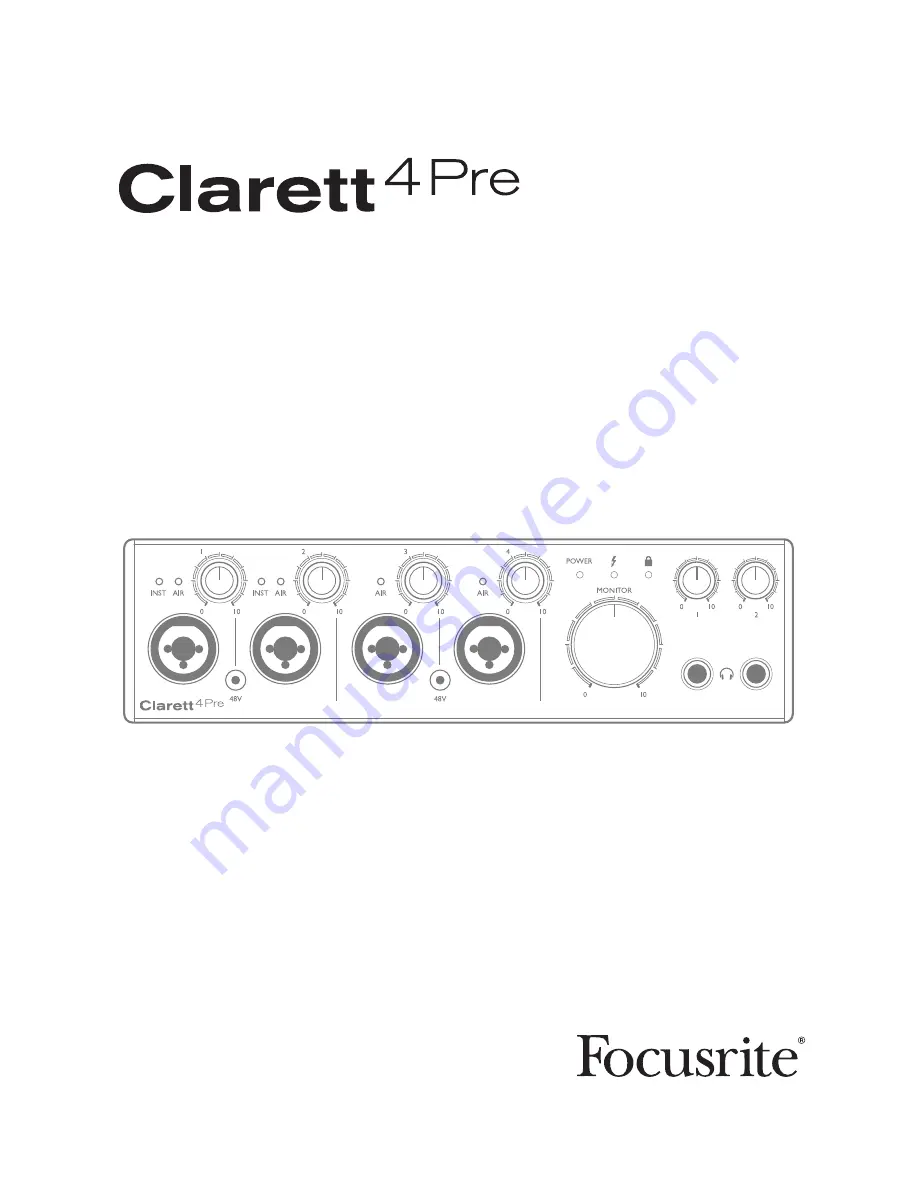 Focusrite Clarett4 Pre Скачать руководство пользователя страница 1