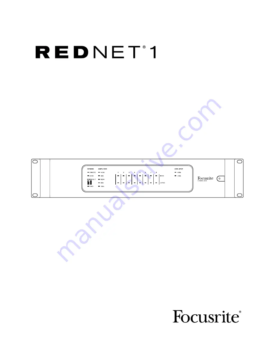 Focusrite REDNET 1 User Manual Download Page 1