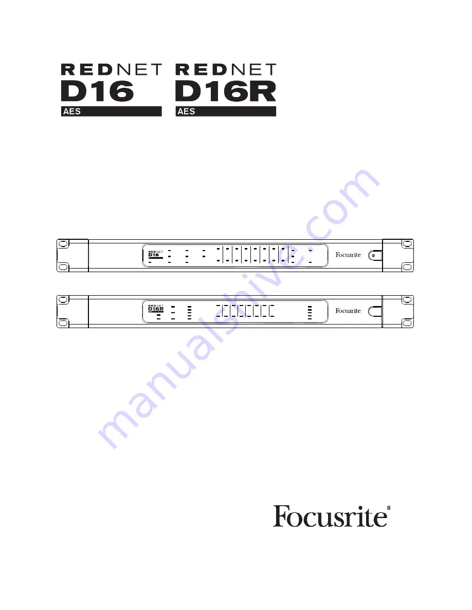 Focusrite REDNET D16 AES Скачать руководство пользователя страница 1