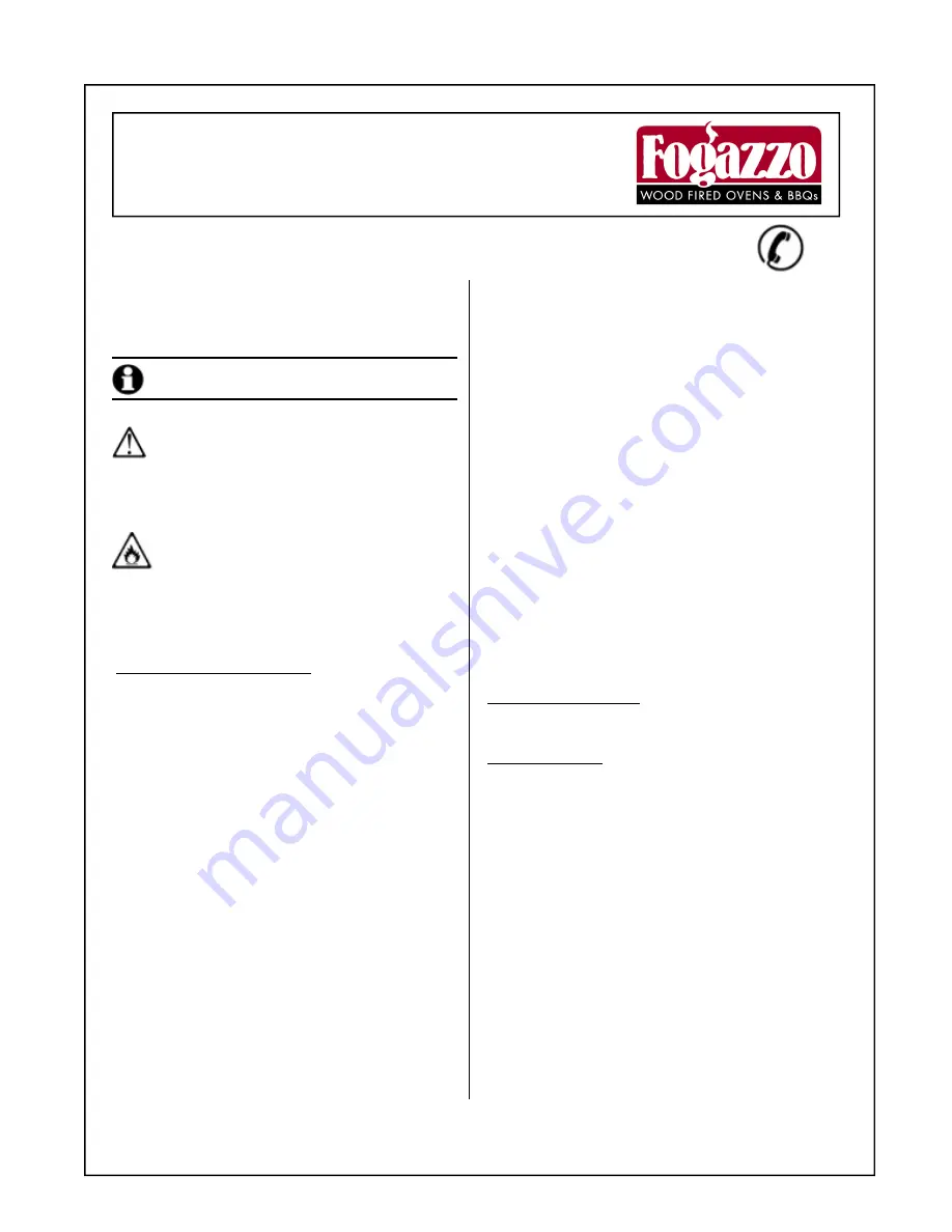 Fogazzo 325 Installation Instructions & Owner'S Manual Download Page 14