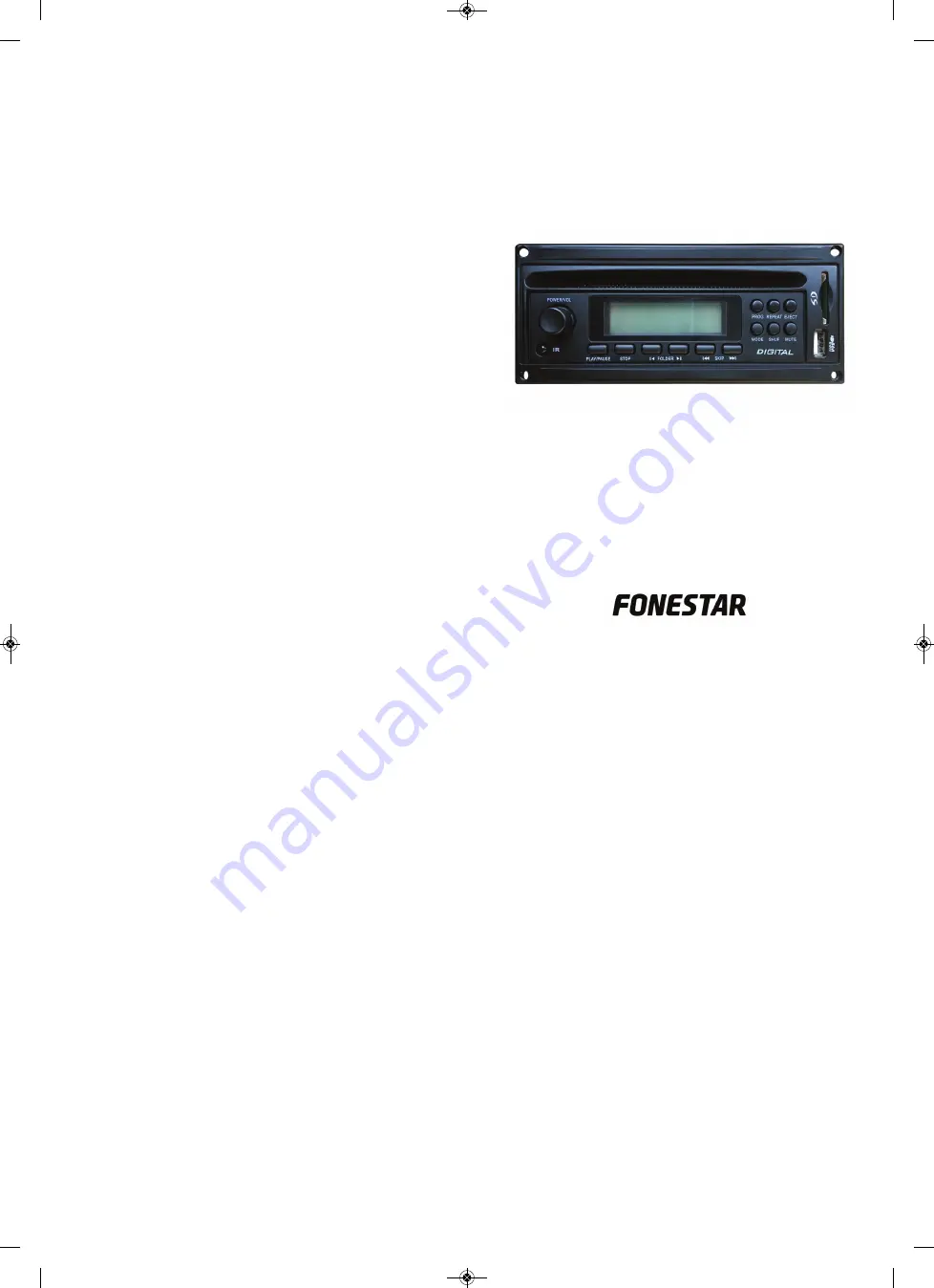 FONESTAR CDM-1200 Quick Start Manual Download Page 1