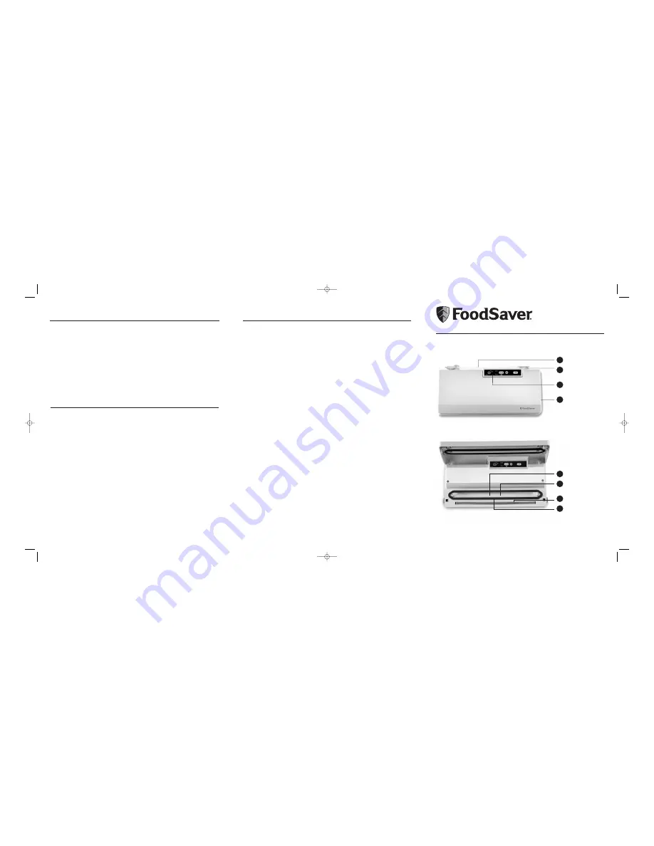 FoodSaver V2040-IUK Quick Start Manual Download Page 1