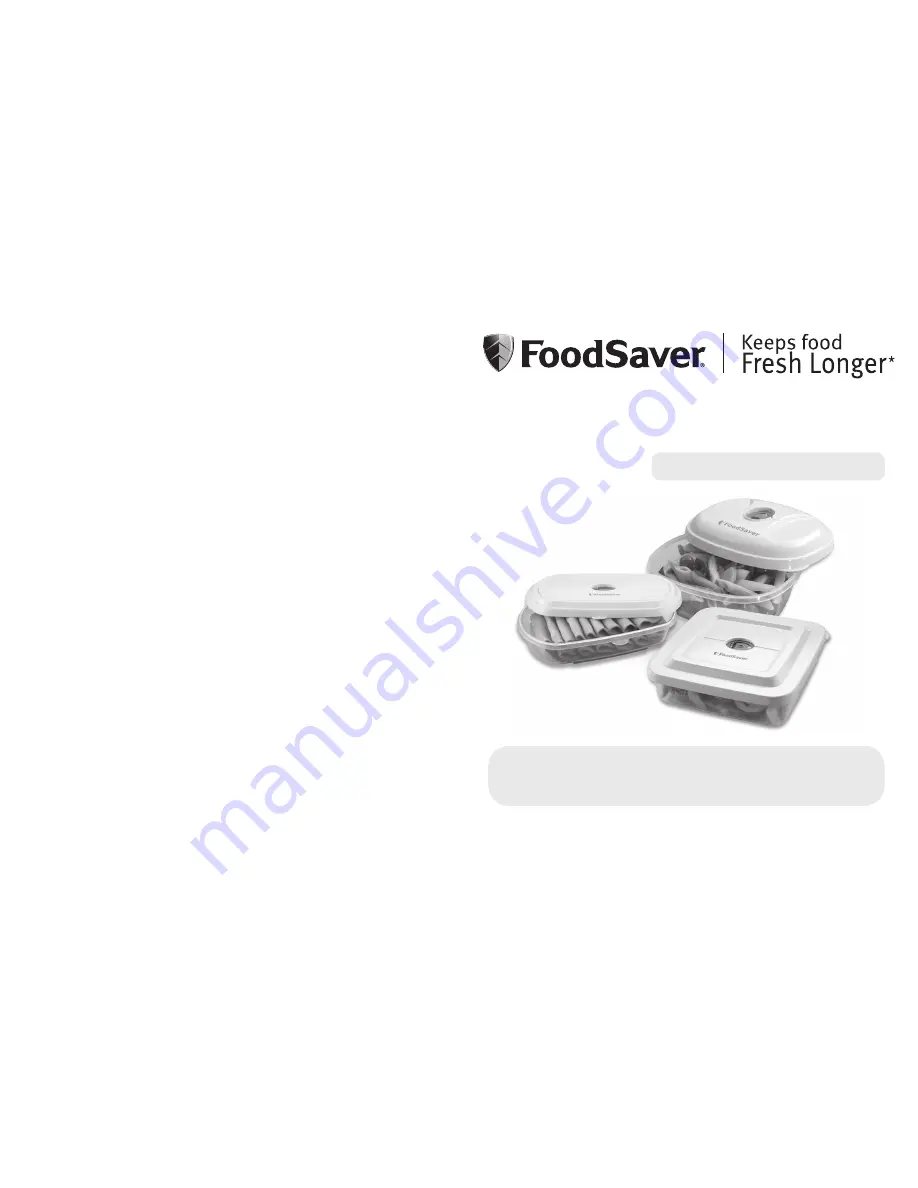 FoodSaver Vacuum Sealed Containers Reference Manual Download Page 1